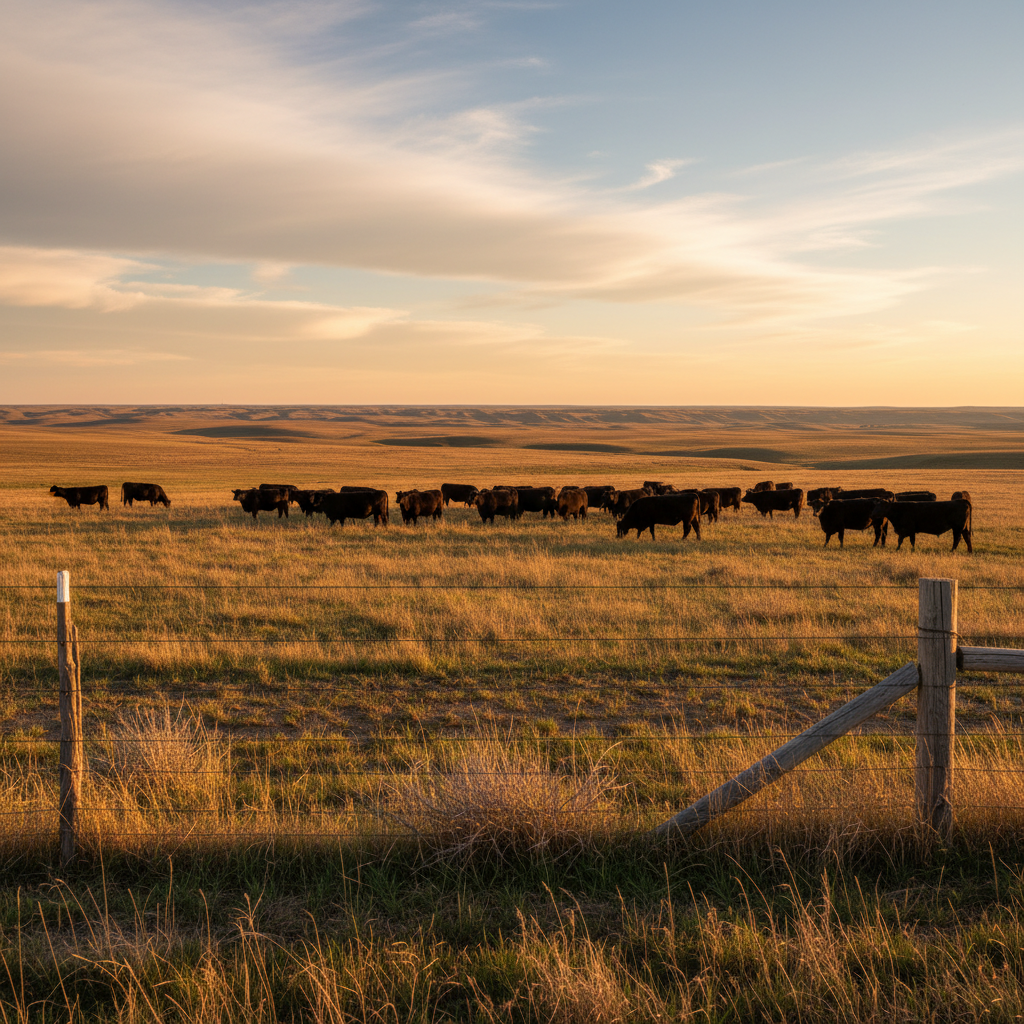 Cattle grazing on Montana rangeland